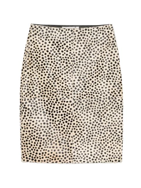 RÓHE Rohe Cheetah Pony Hair Midi Skirt