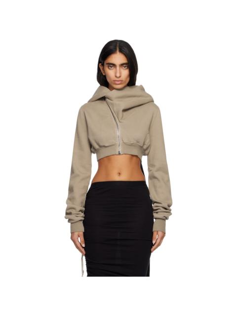Rick Owens DRKSHDW Taupe Concordians Micro Mountain Hoodie