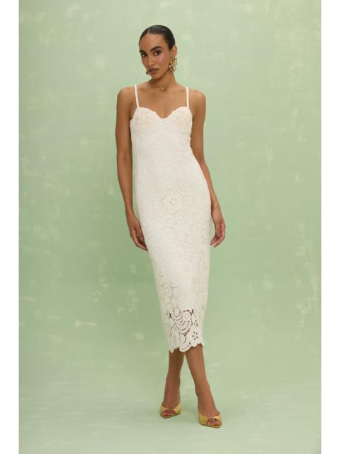 PatBO GAL EMBROIDERY MIDI DRESS