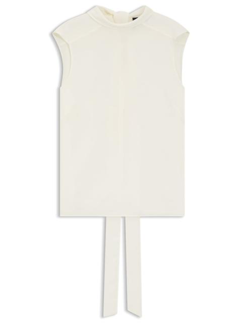 BOSS REGULAR-FIT BLOUSE IN SANDWASHED SILK WITH TIE NECK