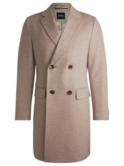 BOSS SLIM-FIT COAT IN WOOL WITH CASHMERE