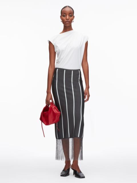 3.1 Phillip Lim Stripe Midi Skirt with Fringe