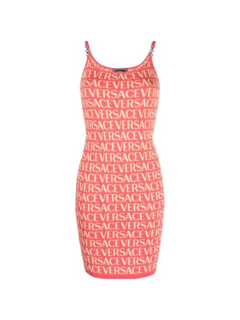 VERSACE Allover logo-print knitted dress