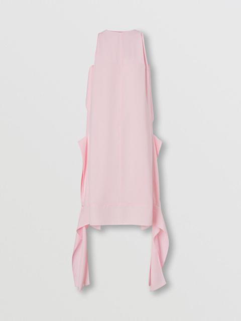 Burberry Drape Detail Satin Crepe Shift Dress