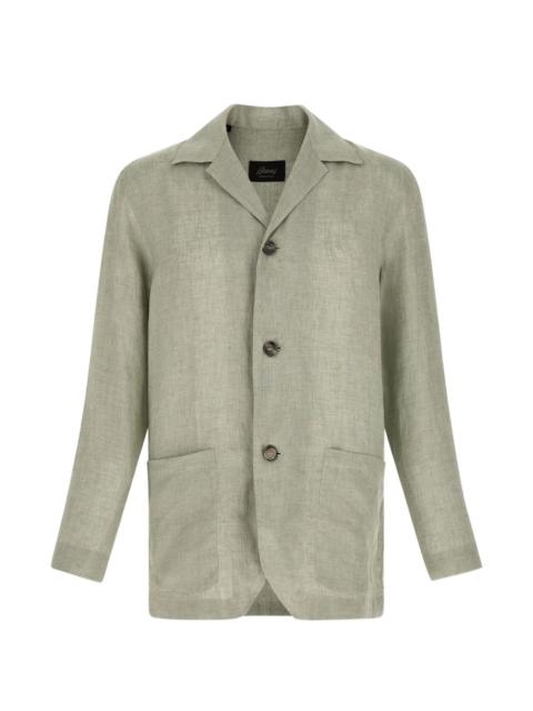 Brioni patch pocket linen shirt jacket