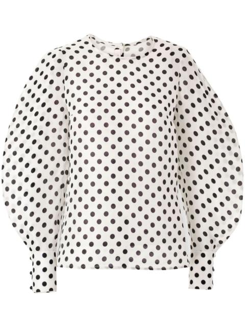 CAROLINA HERRERA polka-dot silk blouse