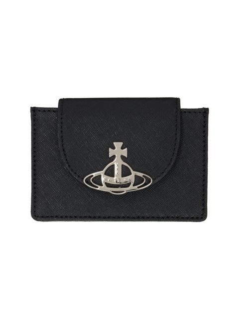 Vivienne Westwood Black Flap Orb Card Holder