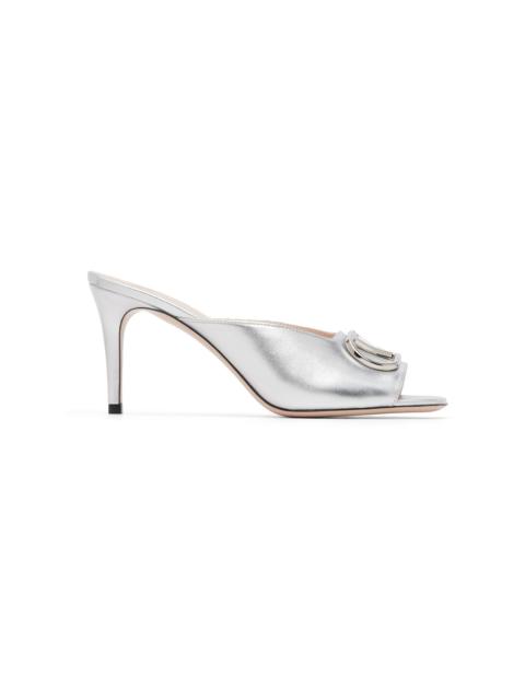 Valentino Silver VLogo Signature Heeled Sandals