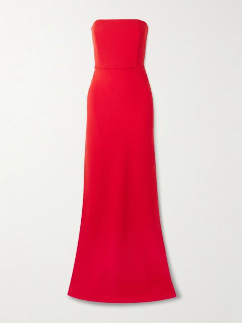 BERNADETTE Luna strapless crepe gown Red