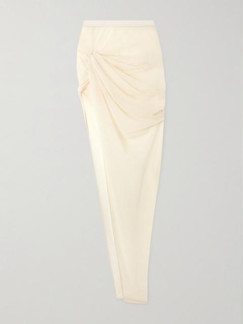 Rick Owens Twist Edfu Asymmetric Draped Jersey Maxi Skirt