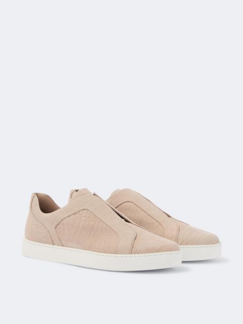 Manolo Blahnik Agilio croc-effect leather slip-on sneakers