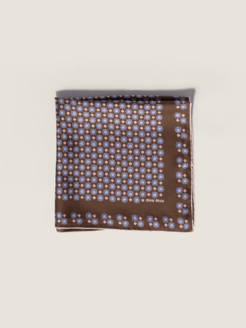 Miu Miu Printed twill scarf
