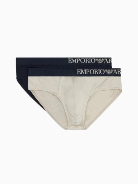 EMPORIO ARMANI ASV soft-touch eco-viscose two-pack of briefs