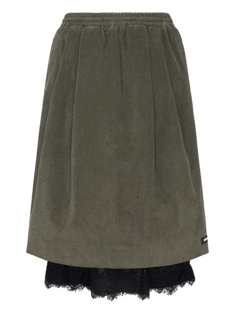 BONBOM Corduroy Training Skirt With Lace