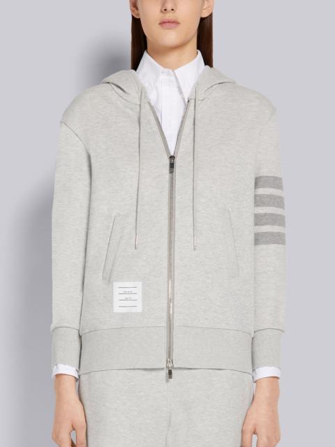 Thom Browne Pastel Grey Loopback Tonal 4-Bar Zip-Up Hoodie