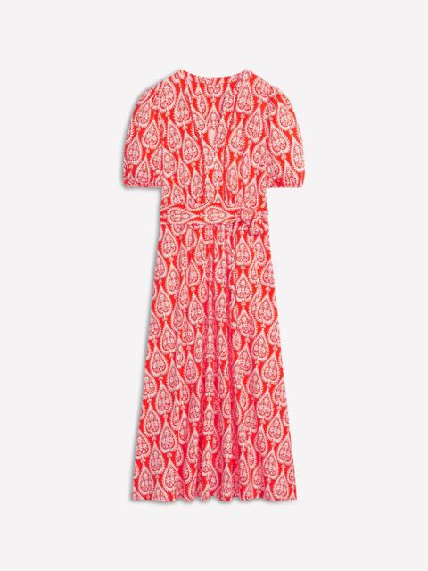 BODEN Sofia Trim Jersey Midi Dress-Firecracker Red, Ornate Geo