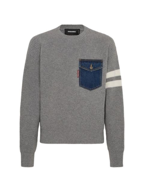 DSQUARED2 pocket stripe sweater