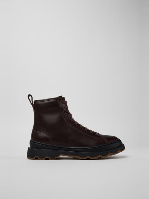 CAMPER Brutus+ Brown Leather Mid Boots for Women.