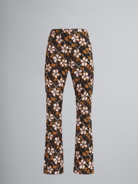 Marni FLOWER GRID VISCOSE SABLÉ PYJAMA TROUSERS
