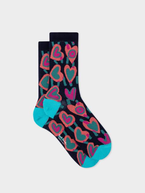 Women's Black 'Valentines' Socks