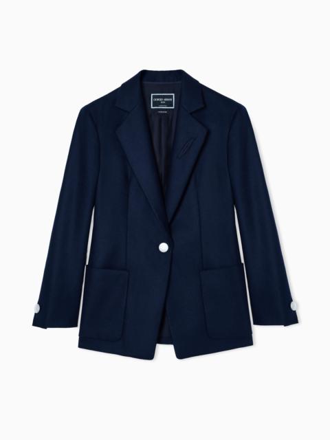 GIORGIO ARMANI SINGLE-BREASTED JACKET IN CASHMERE FLANNEL