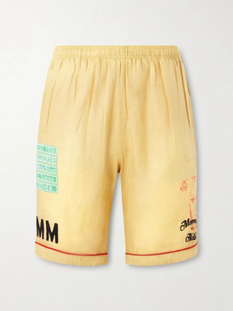 Paly Montauk Embroidered Printed Corduroy-Linen Shorts