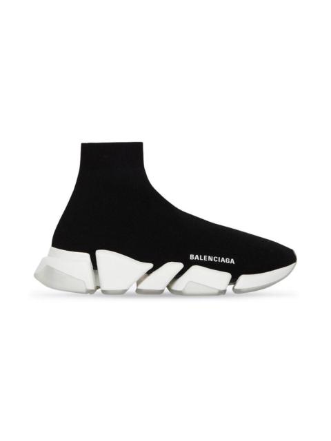 Women's Speed 2.0 Clear Sole Recycled Knit Sneaker in Black/white