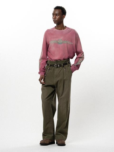 KAMIYA Repaired Corduroy V-Back Wide Pants