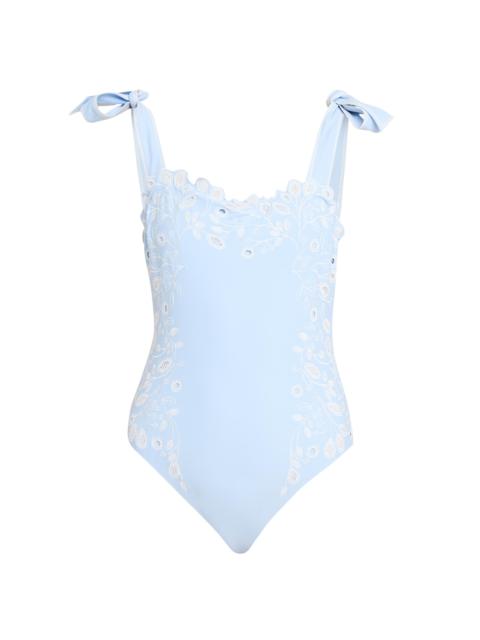 SIMKHAI Women's Laurie Embroidered One-Piece Swimsuit - Tidepool Multi