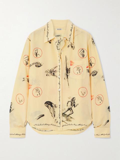 BODE Games Printed Silk-voile Shirt