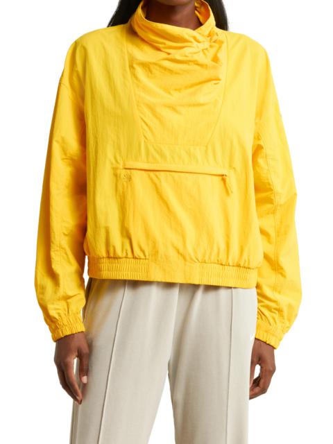 Oversize Cowl Neck Nylon Pullover Jacket in Tour Yellow/Vivid Sulfur