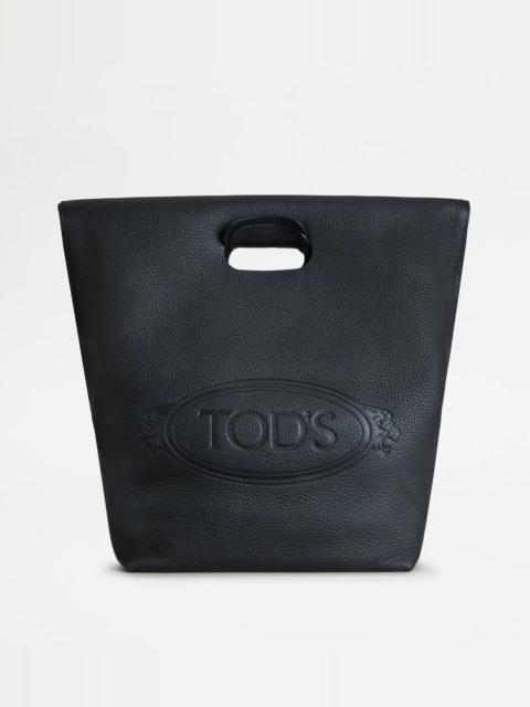 Tod's SHOPPING TOTE IN LEATHER MEDIUM - BLACK