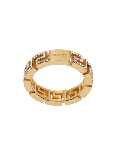 Gold Greca Crystal Ring
