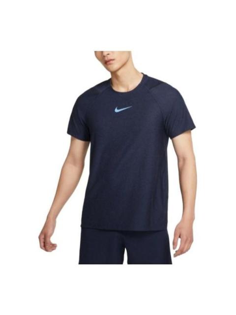 Men's Nike Athleisure Casual Sports Breathable Round Neck Short Sleeve Navy Blue T-Shirt CU4990-451