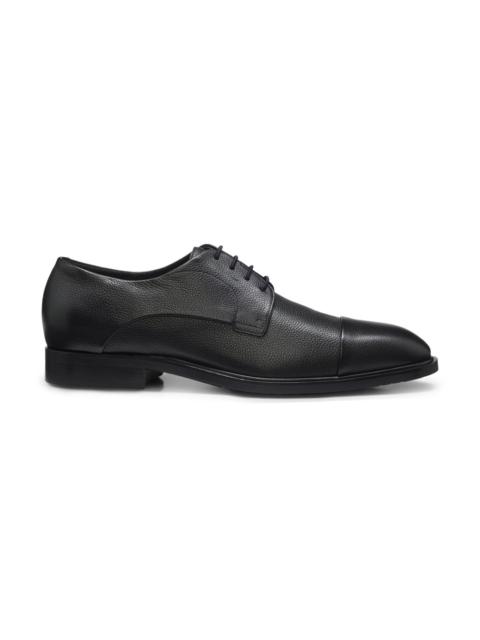 BOSS ITALIAN-MADE DERBY SHOES IN GRAINED LEATHER