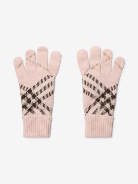 Burberry Check Cashmere Blend Gloves