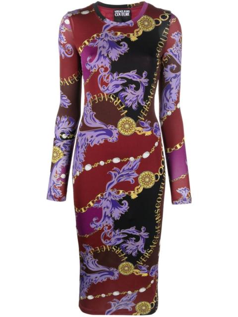 VERSACE JEANS COUTURE baroque-print midi dress
