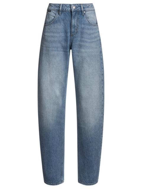 BOSS BARREL-LEG JEANS IN BLUE RIGID DENIM