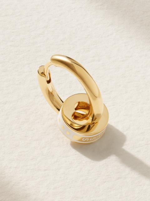 FOUNDRAE Wholeness Heart Beat Small 18-karat Gold And Ceramic Single Hoop Earring