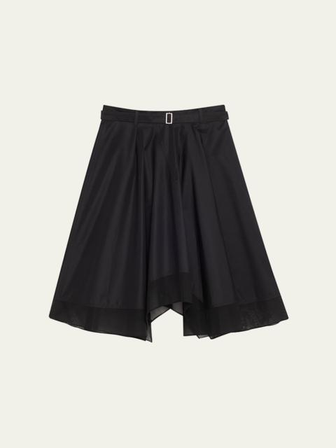 3.1 Phillip Lim Flounce Chiffon-Hem Midi Skirt