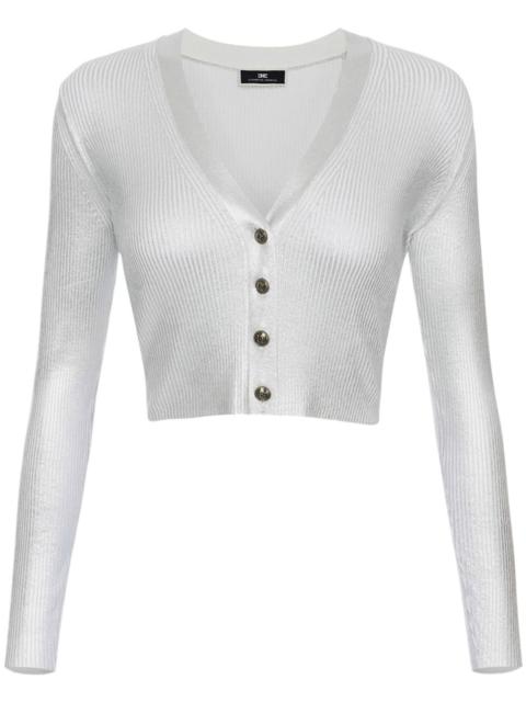 ELISABETTA FRANCHI laminated cropped cardigan