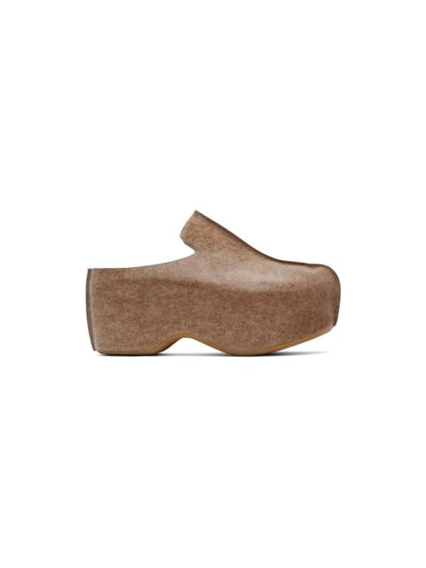 JW Anderson Beige Laminated Felt Platform Clogs