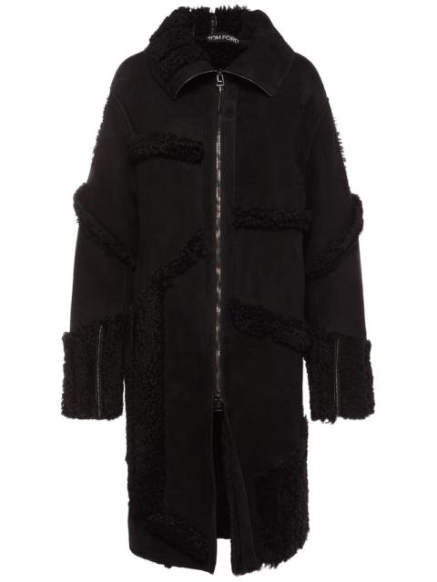TOM FORD Patchwork shearling long coat