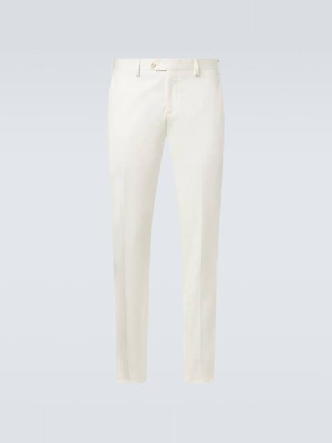 LARDINI Mid-rise cotton slim pants