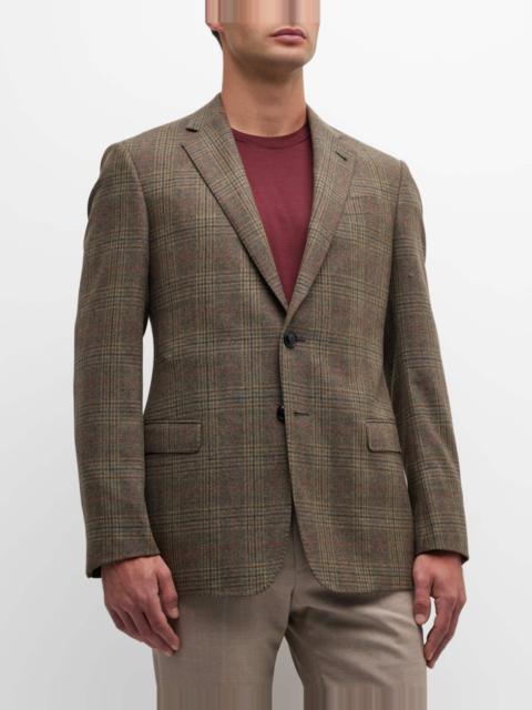 Men's Plaid Wool-Cashmere Blazer