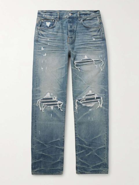 AMIRI MX1 Straight-Leg Panelled Distressed Jeans