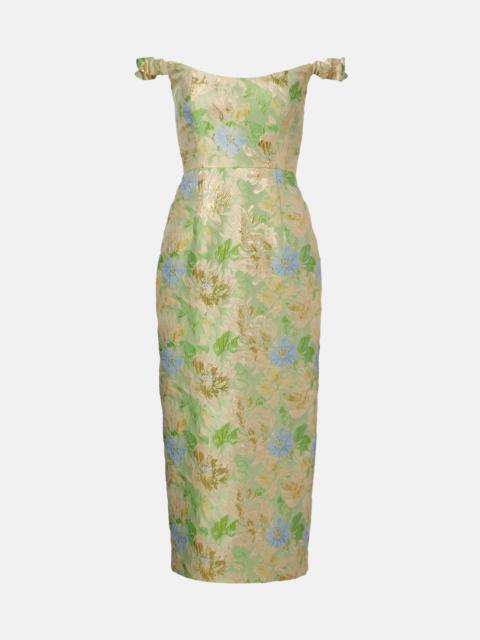 markarian Floral brocade midi dress