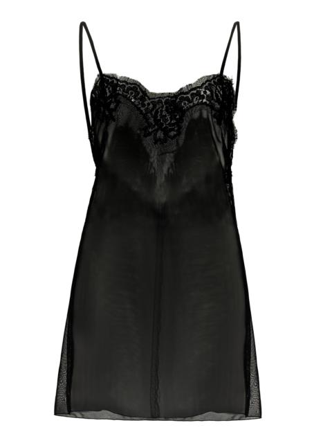 Dolce & Gabbana Lace-Trimmed Tulle Camisole Top black