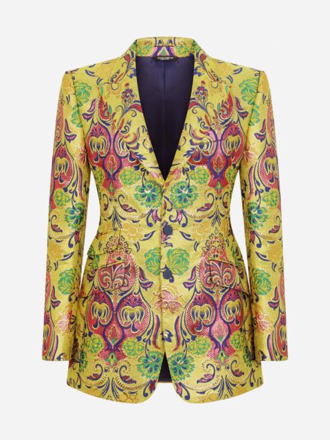 Floral lurex jacquard Beat-fit jacket