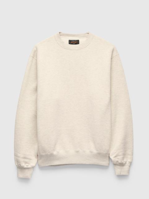 BEAMS PLUS Azuma-Knit Fleece Crewneck Sweater in Oatmeal